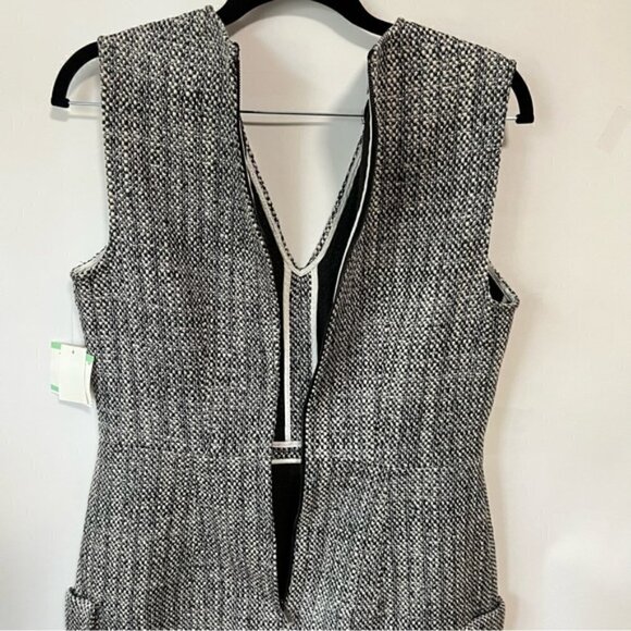 Anne Klein, Women's Wool Blend Tweed Mini Dress - Black/Gray. Size: 8. NWT - Picture 9 of 14